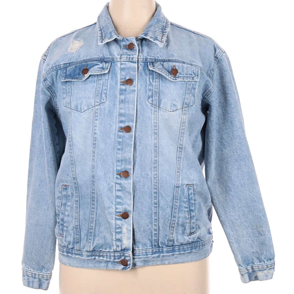 RACHEL ZOE | Light Blue Distressed Denim Jacket